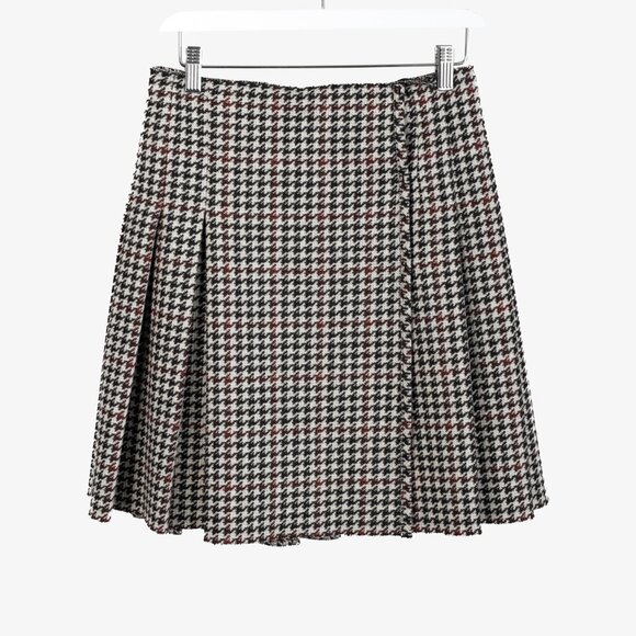 Miu Miu 2006 Red/Black Pleated Checkered Mini Skirt - Picture 1 of 8